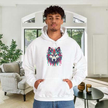 Colorful Wolf Heavy Blend™ Hooded Sweatshirt