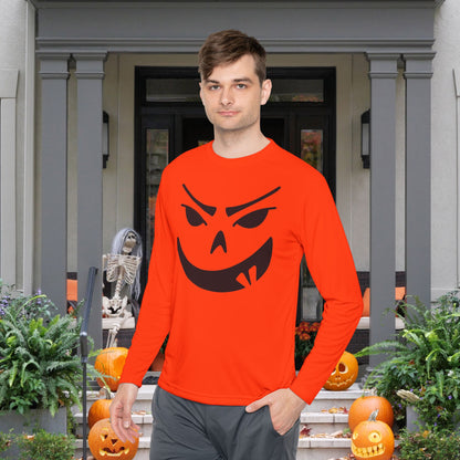 Goofy Grin Jack-O-Lantern Adult Long Sleeve Tee