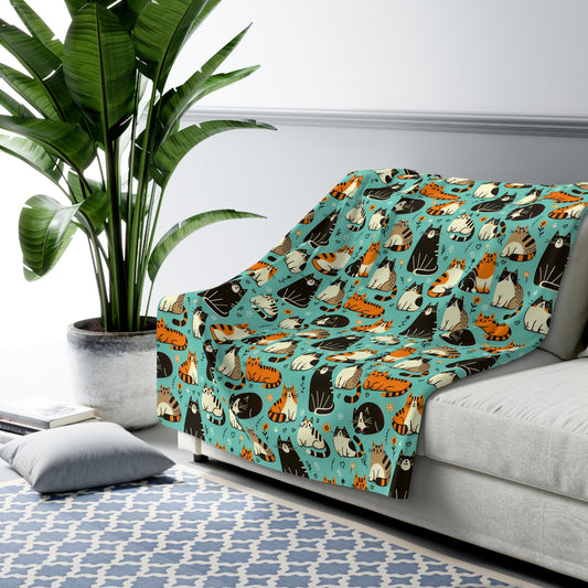 Whimsy Whiskers Fleece Blanket