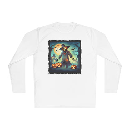 Halloween Scarecrow w/Pumpkins 3 Adult Long Sleeve Tee