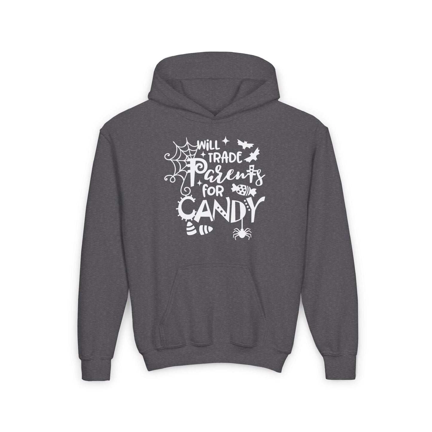 Will Trade Parents For Candy Youth Heavy Blend Hoodie