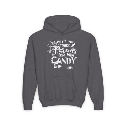 Will Trade Parents For Candy Youth Heavy Blend Hoodie
