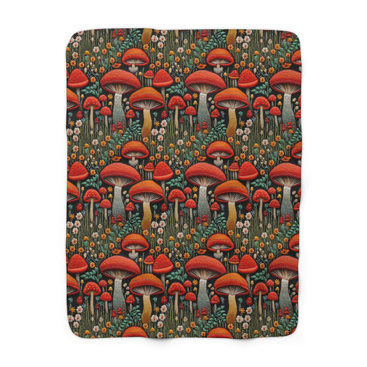 Mushroom Meadow Fleece Blanket