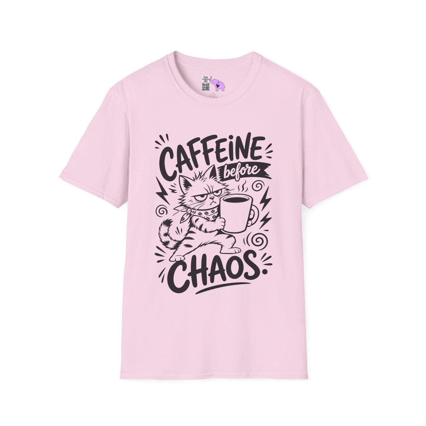 ""Caffeine Before Chaos (Cat) Adult T-shirt