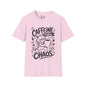 ""Caffeine Before Chaos (Cat) Adult T-shirt