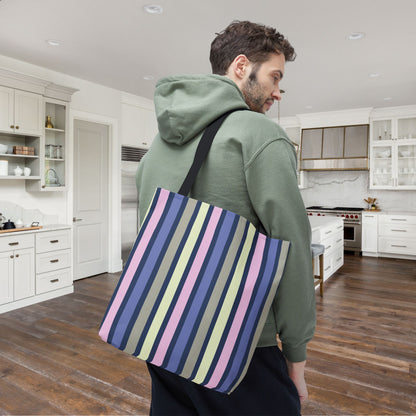 Earthy Stripes Canvas Tote Bag
