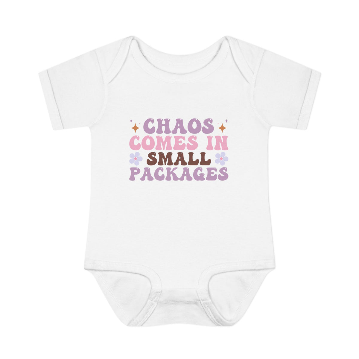 Chaos Comes In Small Packages Baby Rib Bodysuit