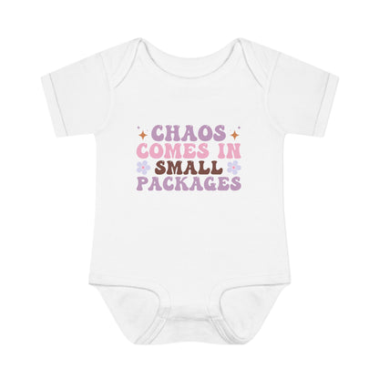 Chaos Comes In Small Packages Baby Rib Bodysuit