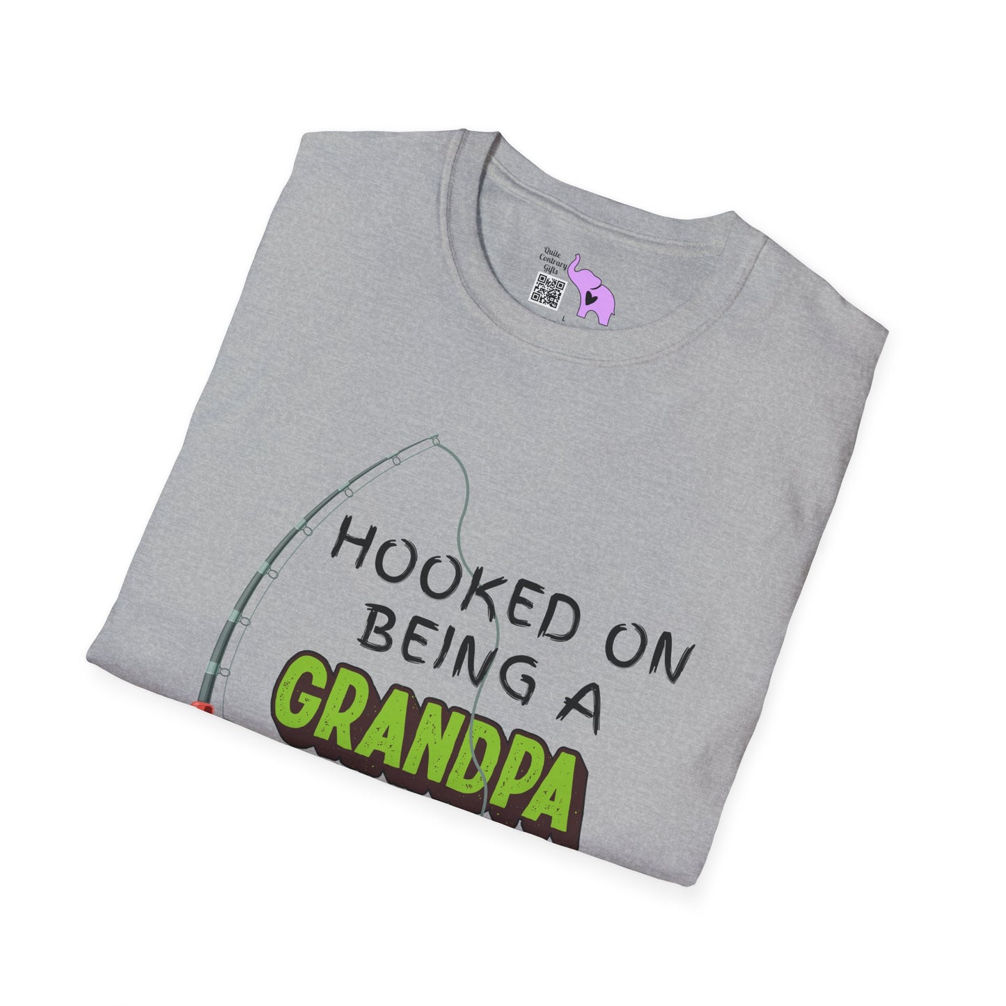 Hooked On Being A Grandpa Adult T-shirt