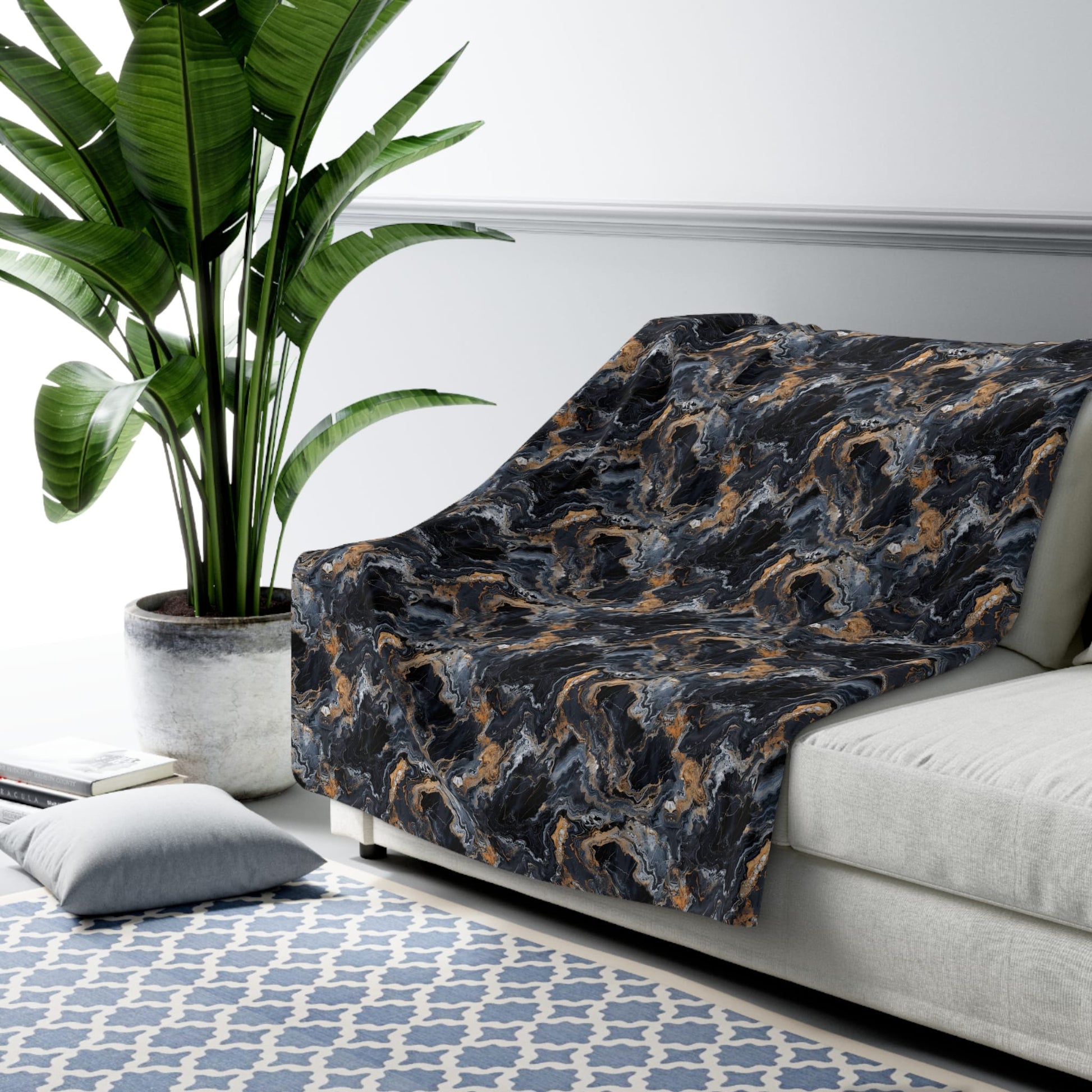CoMoonspill Marble Fleece Blanket