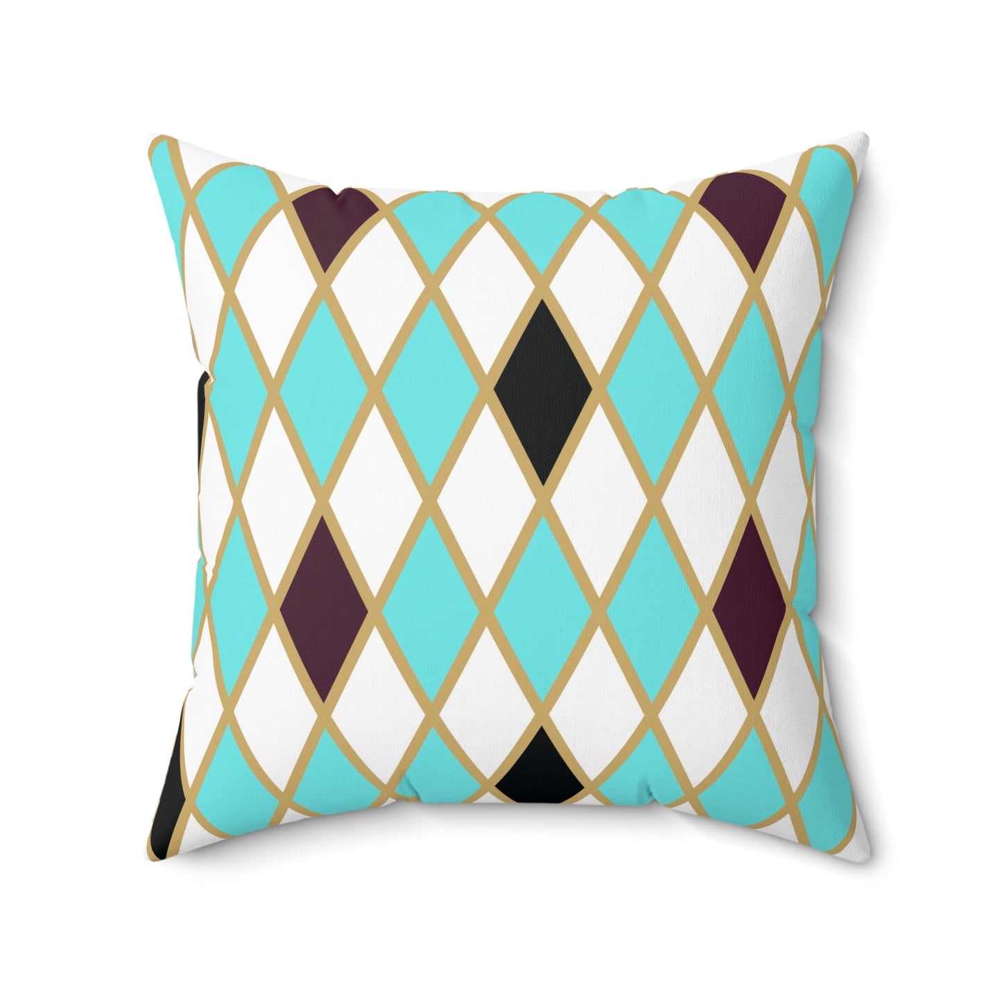 Teal/White Harlequin Throw Pillow