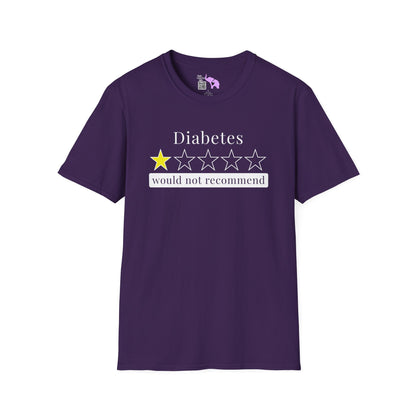 Diabetes 1 Star Would Not Recommend Adult T-shirt