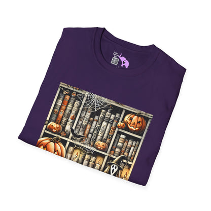 Spooky Book Shelf Adult T-shirt