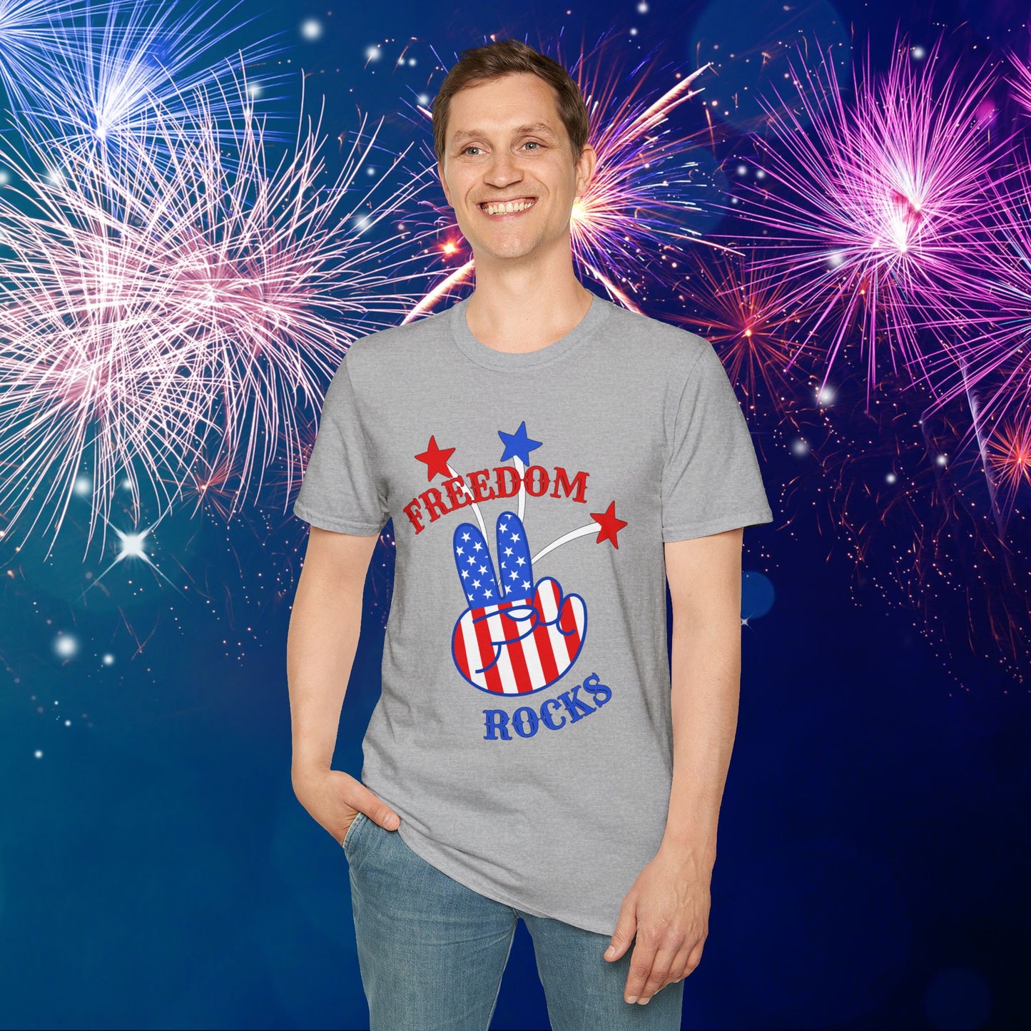 Freedom Rocks Peace Sign Adult T-shirt