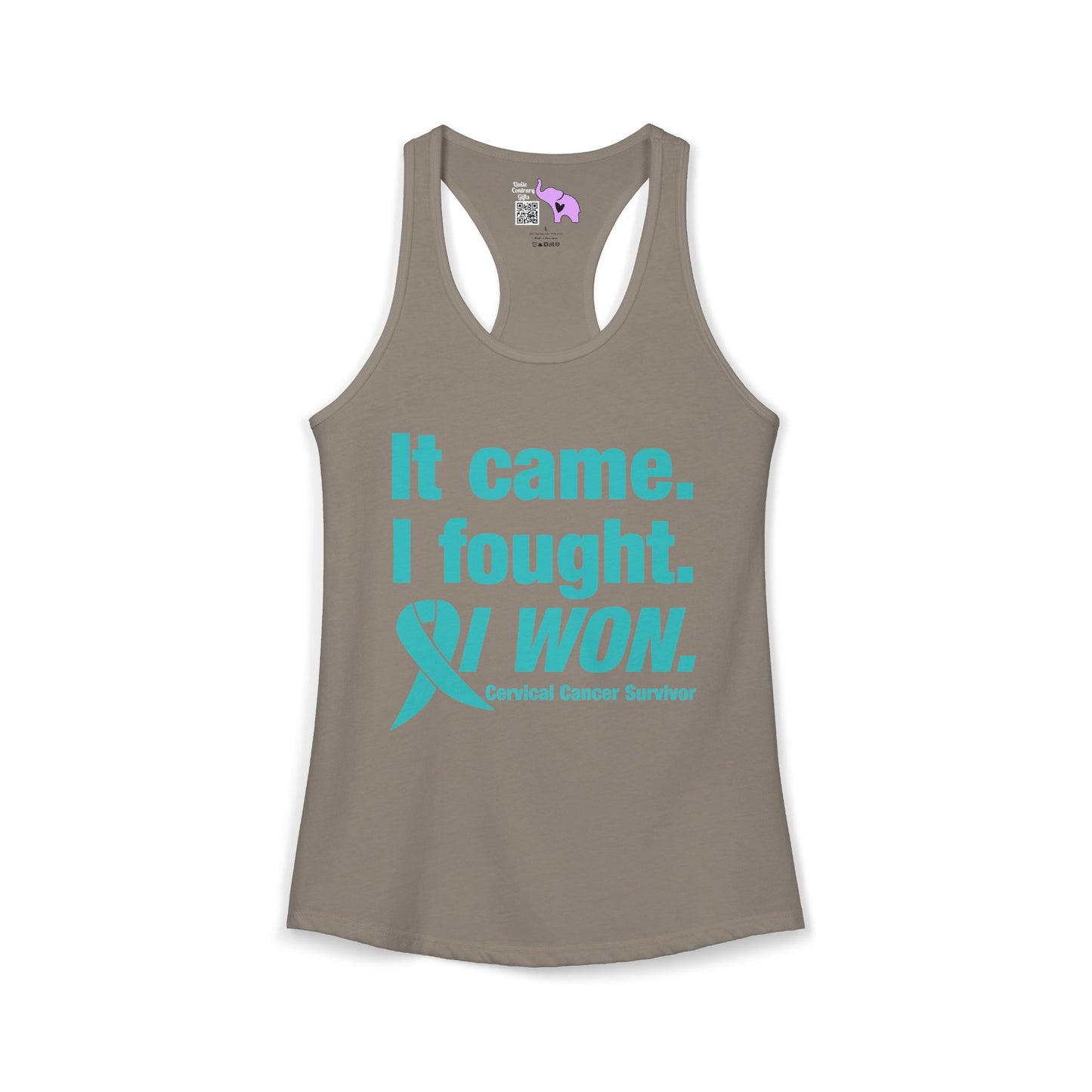 It Came I Fought I Won Cervical Cancer Survivior Women's Ideal Racerback Tank