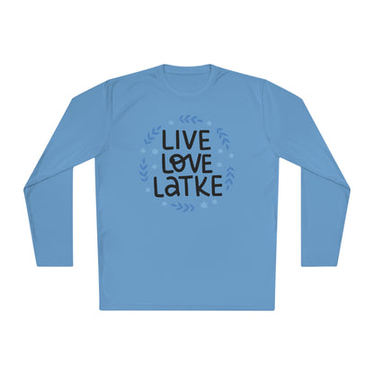 Hanukkah Live Love Latke Adult Long Sleeve Tee