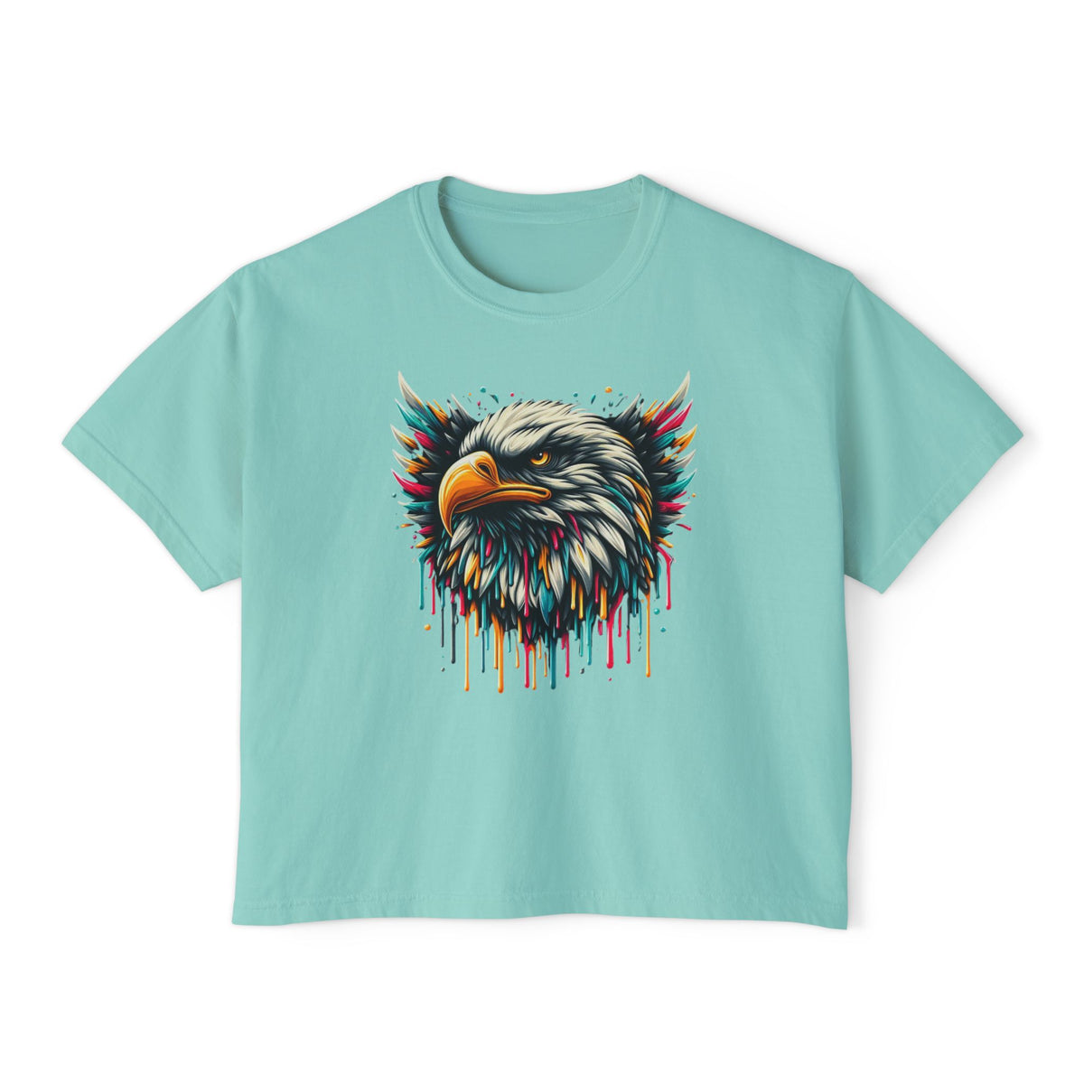 Colorful Bald Eagle Women's Boxy Tee