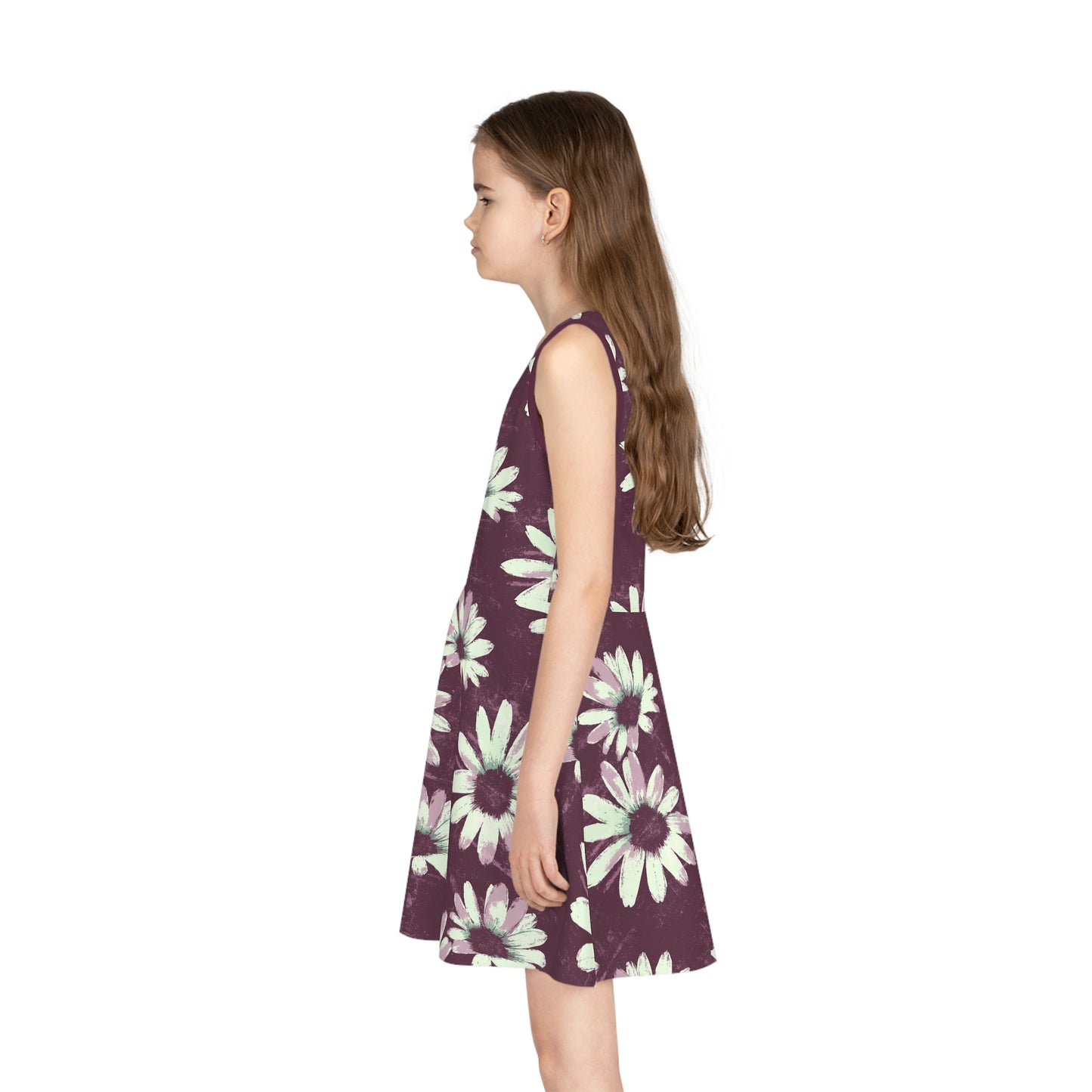 Purple Tide Petals Girls' Sleeveless Sundress