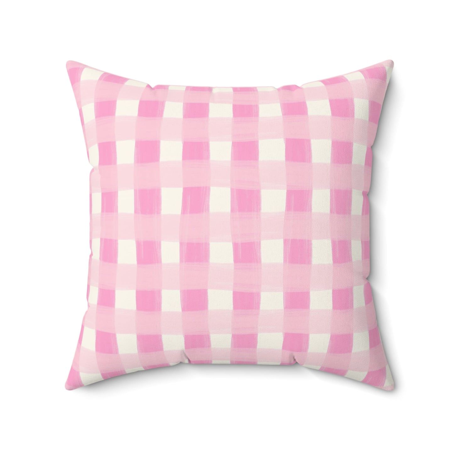 Dreamy Rose Gingham Throw Pillow