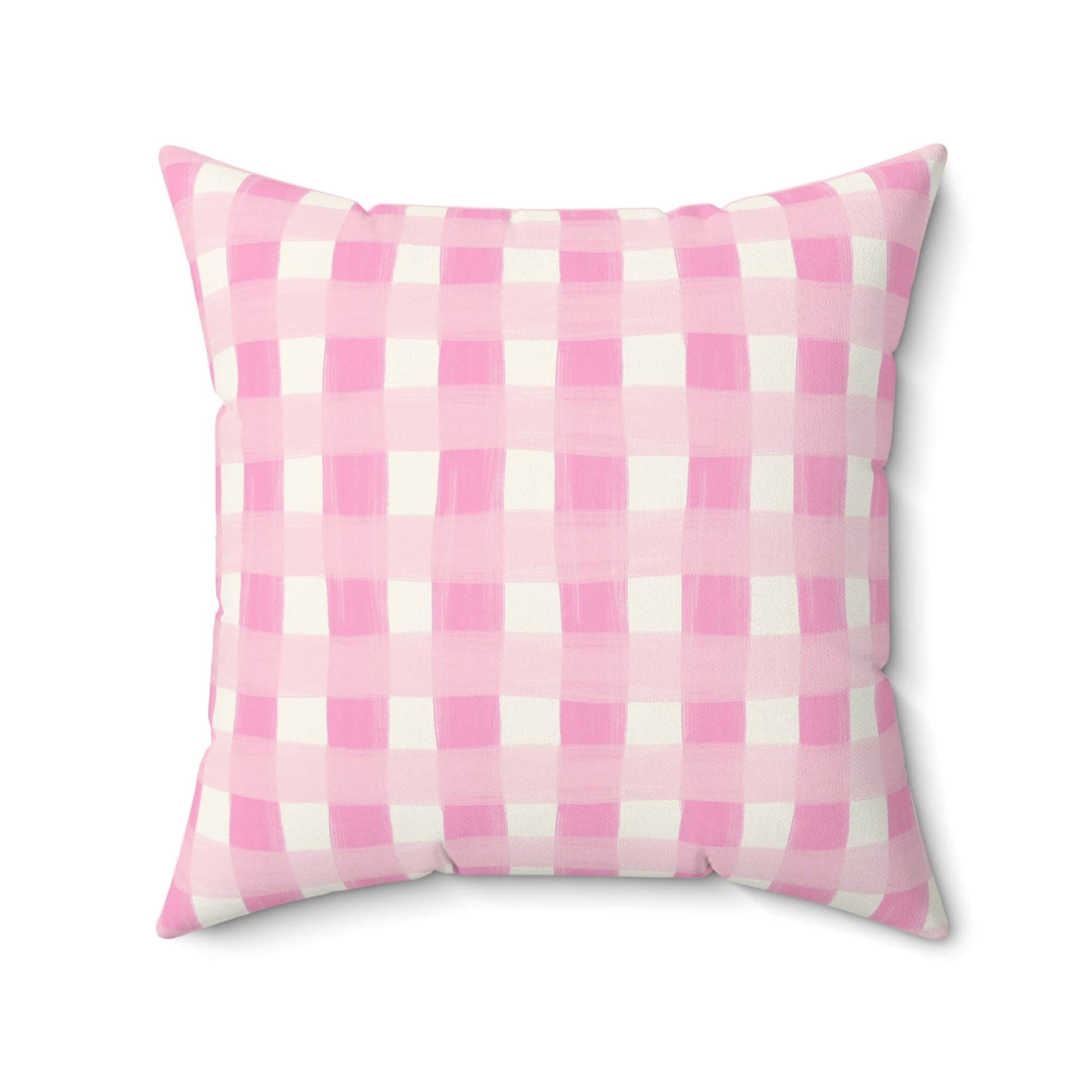 Dreamy Rose Gingham Throw Pillow