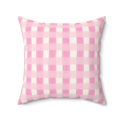 Dreamy Rose Gingham Throw Pillow