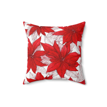 Christmas Blossom Sketch Throw Pillow