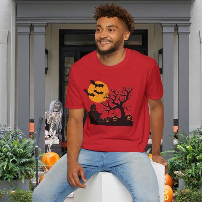Spooky House & Graveyard Adult T-shirt