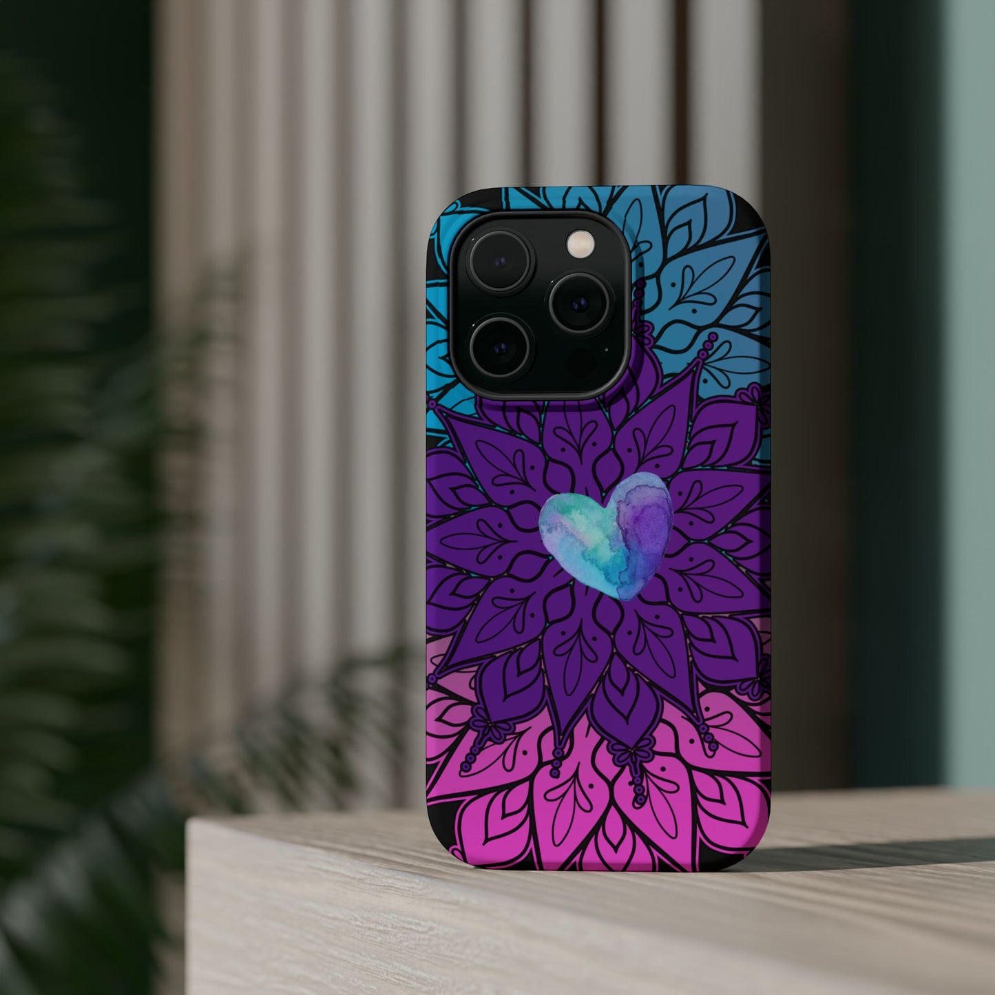 Colorful Mandala w/Heart MagSafe® Compatible Tough Case for iPhone