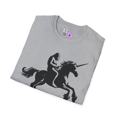Bigfoot Rides A Unicorn Adult T-shirt