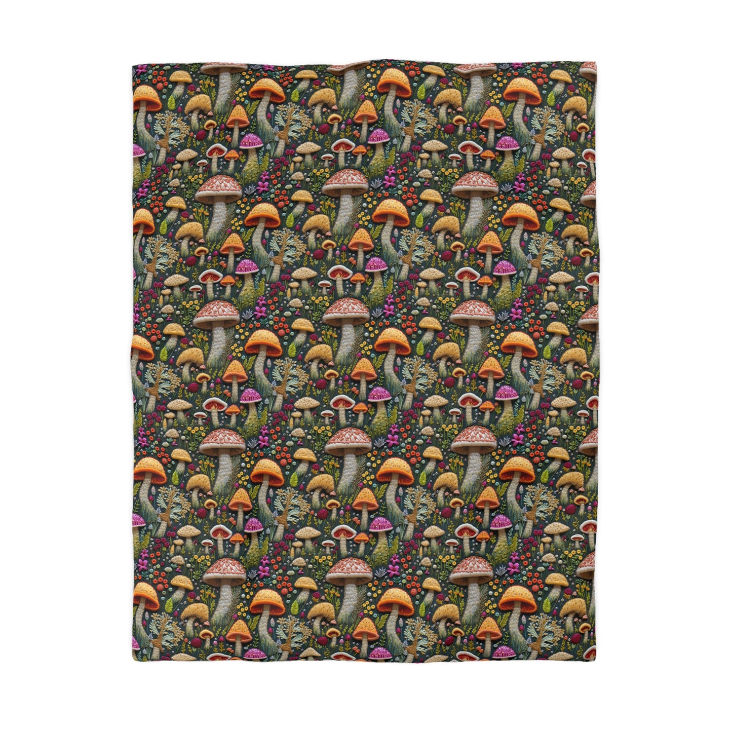 Whimsical Woodland Mushrooms Microfiber Duvet Cover