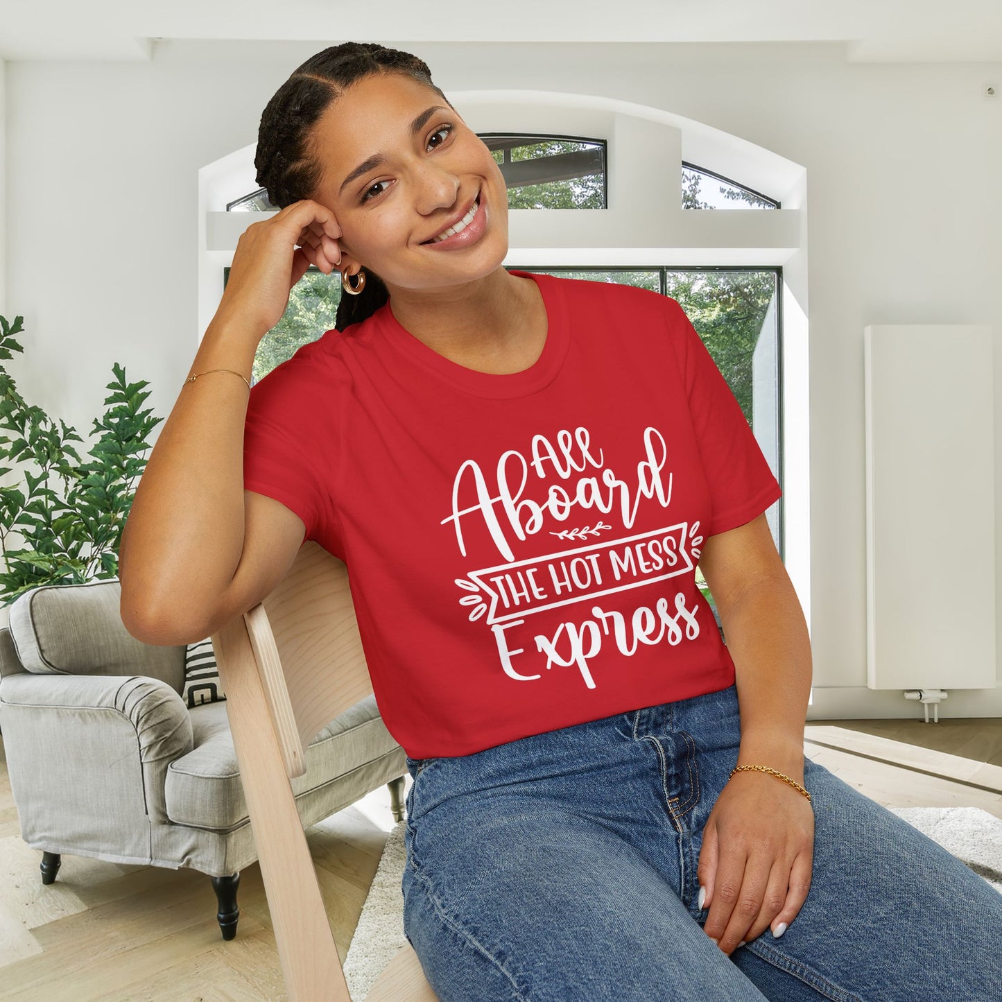 All Aboard The Hot Mess Express Adult T-shirt