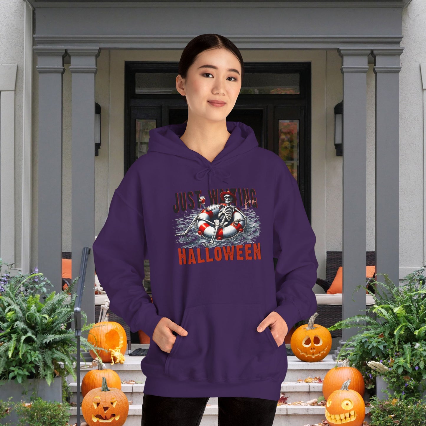 Just Waiting For Halloween Heavy Blend™ Hooded Sweatshirt