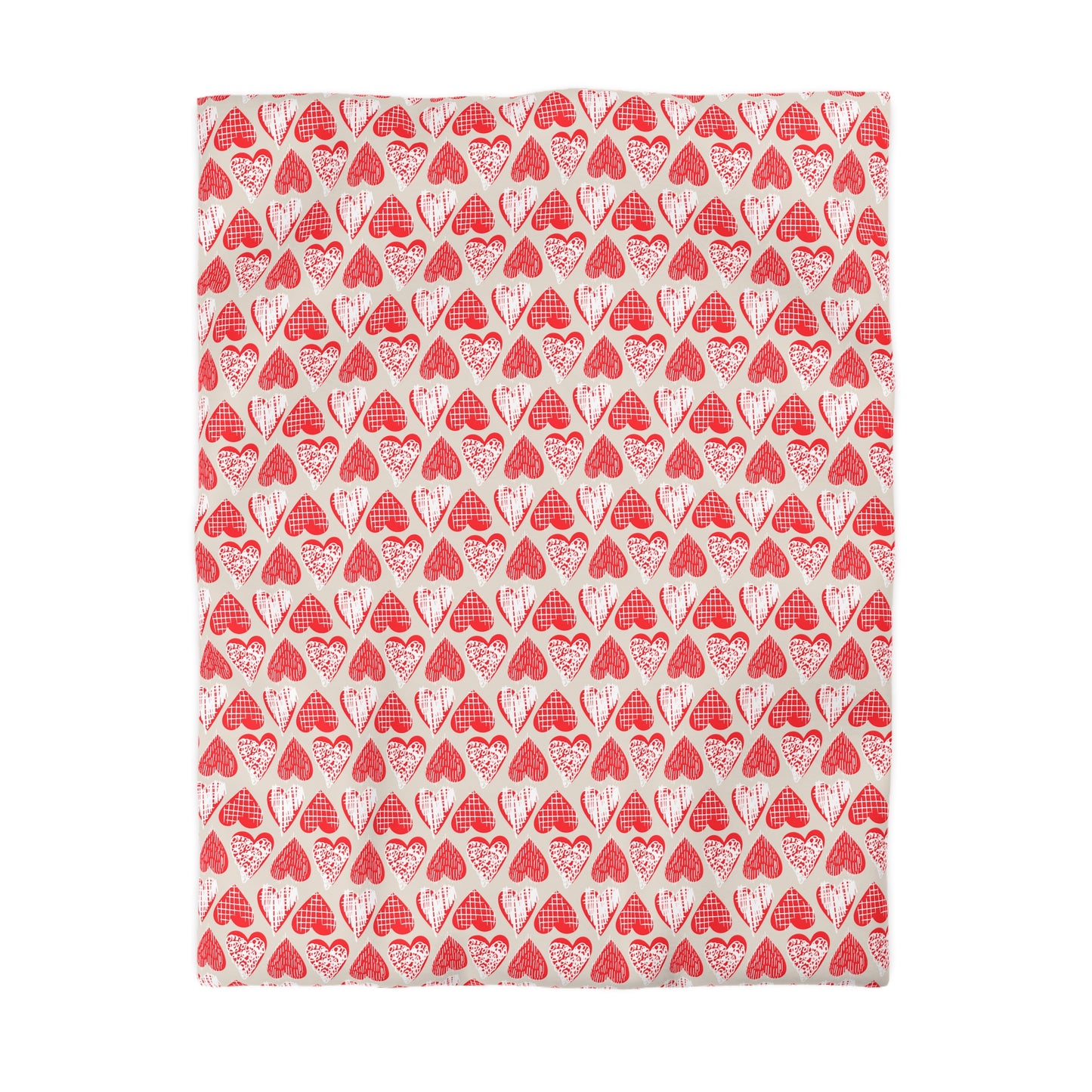 Doodle Hearts Microfiber Duvet Cover