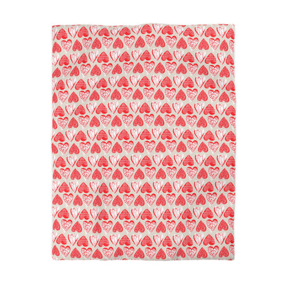 Doodle Hearts Microfiber Duvet Cover