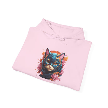 Adorable Kitty w/Flowers Heavy Blend™ Hooded Sweatshirt