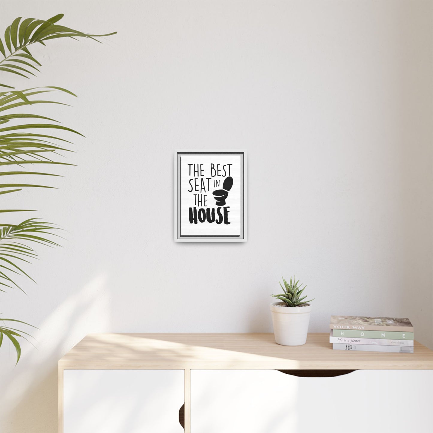 The Best Seat In The House Framed Canvas Bathroom Art