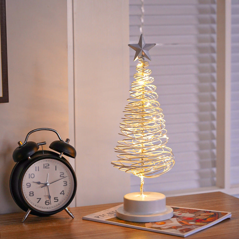 Metal LED Spiral Christmas Tree Table Ornament