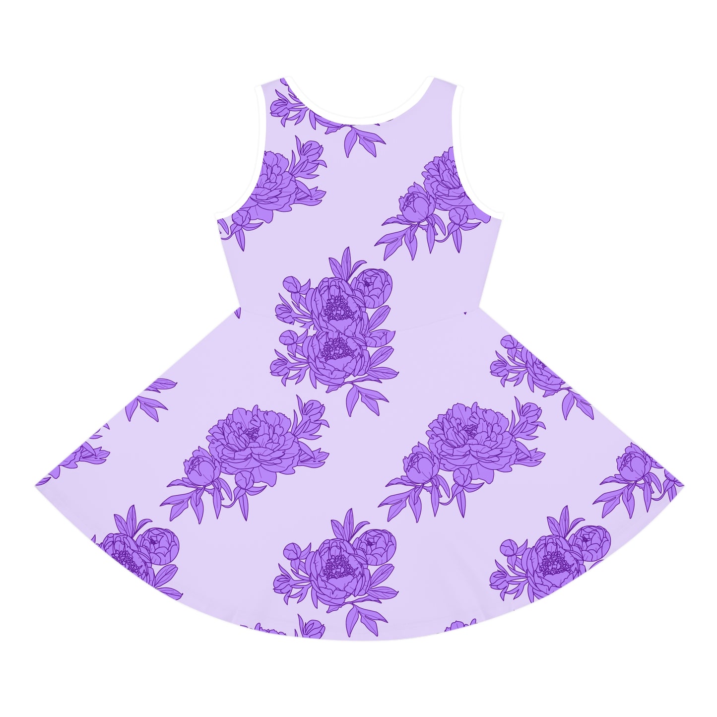 Royal Orchid Peonies Girls' Sleeveless Sundress