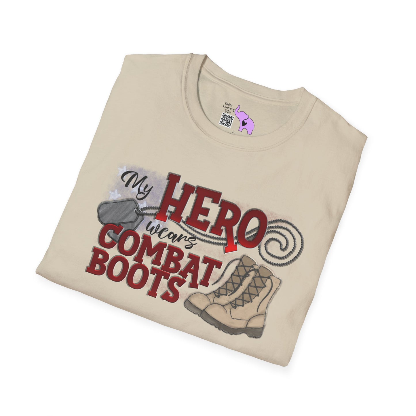 My Hero Wears Combat Boots Adult T-Shirt