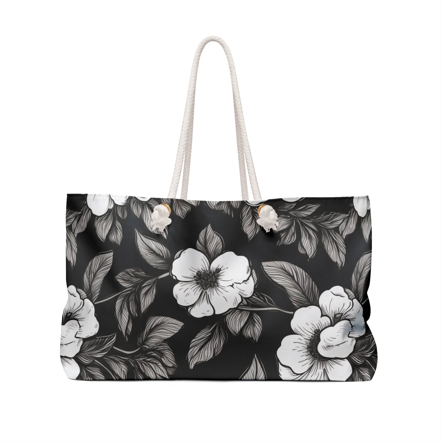 Black & White Daisies Weekender Bag
