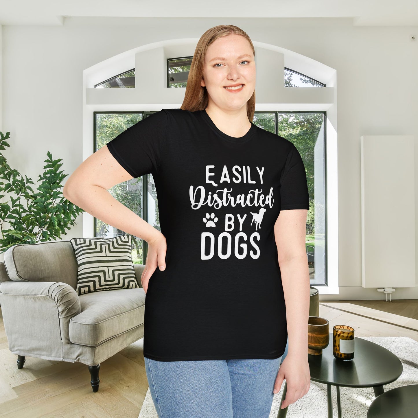 Easily Distracted By Dogs Adult T-shirt
