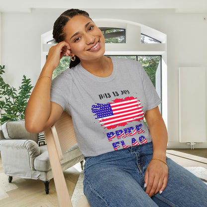 This is My Pride Flag American Flag Adult T-shirt