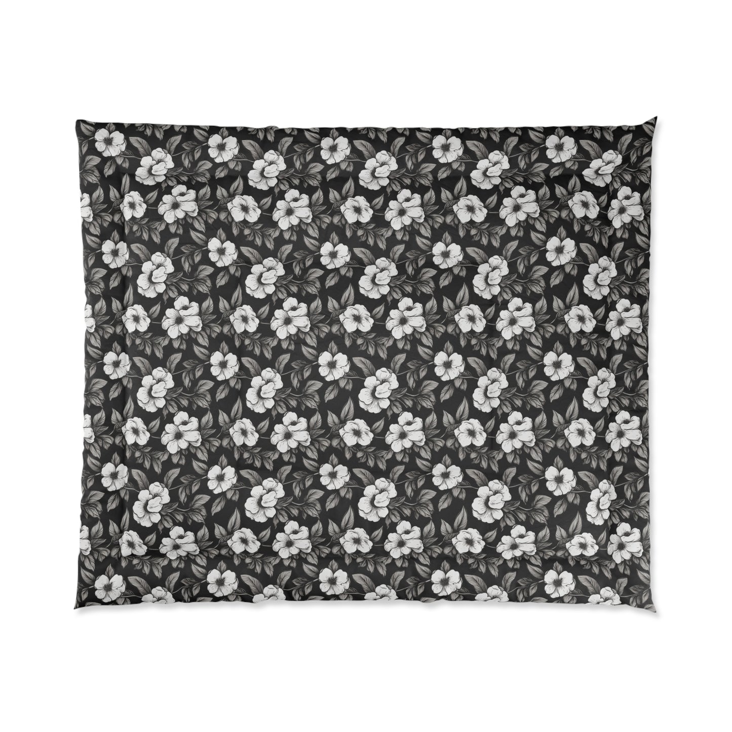 Black & White Daisies Comforter