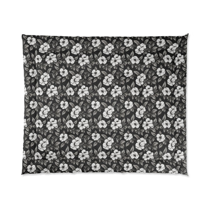Black & White Daisies Comforter