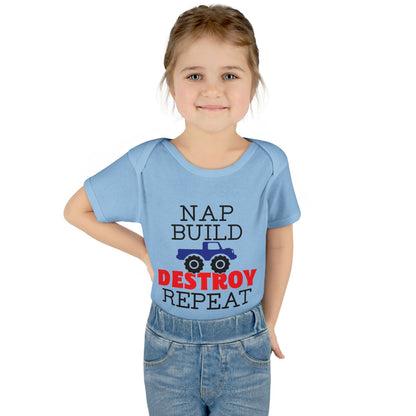 Nap Build Destroy Repeat Infant Baby Rib Bodysuit