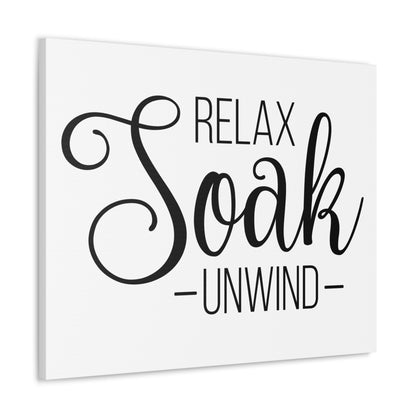 Relax Soak Unwind Canvas Horizontal Wraps w/o Frame