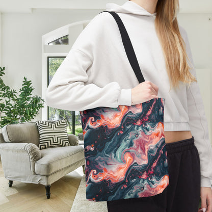 Pink Venom Marble Canvas Tote Bag