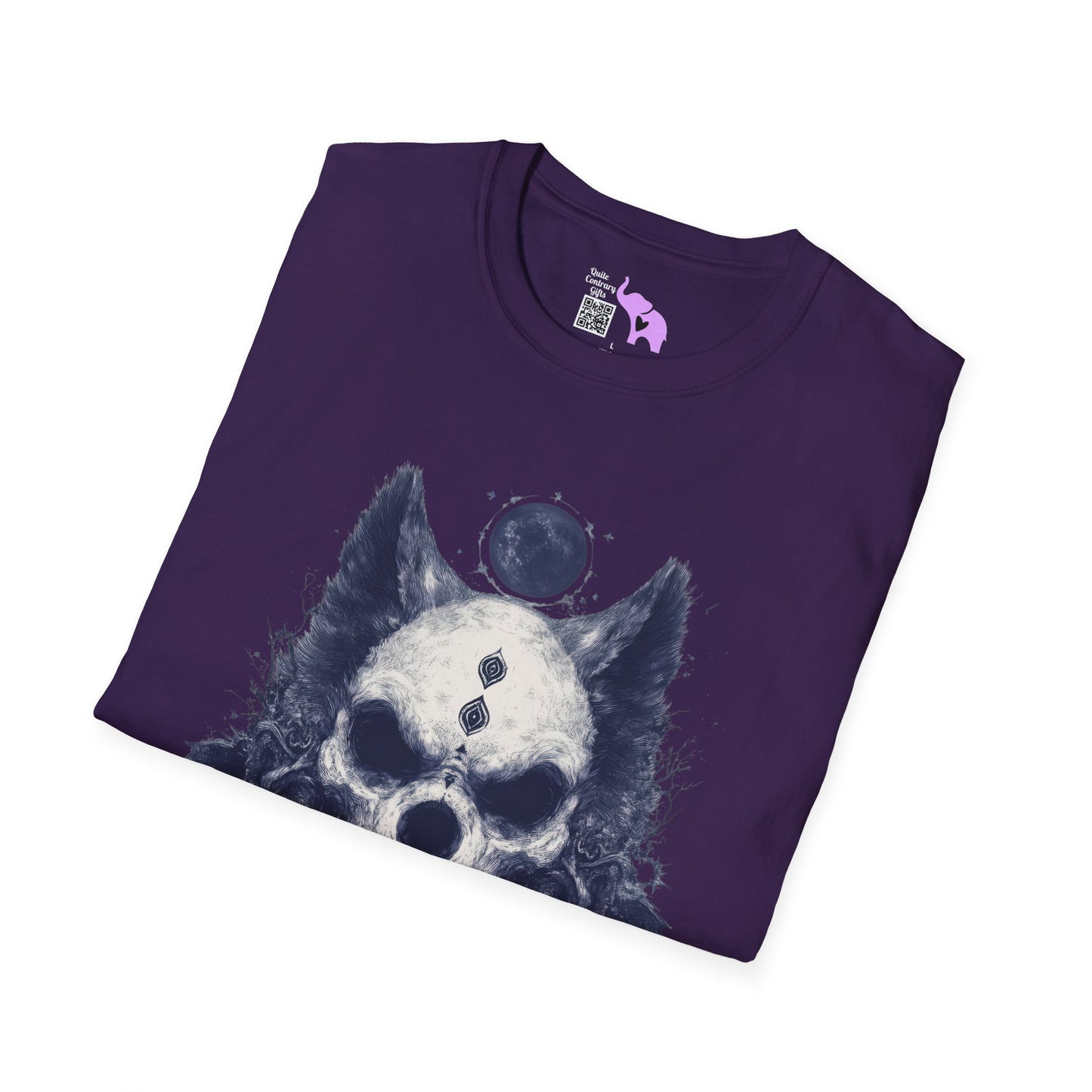 Creepy Skull Wolf Adult T-shirt