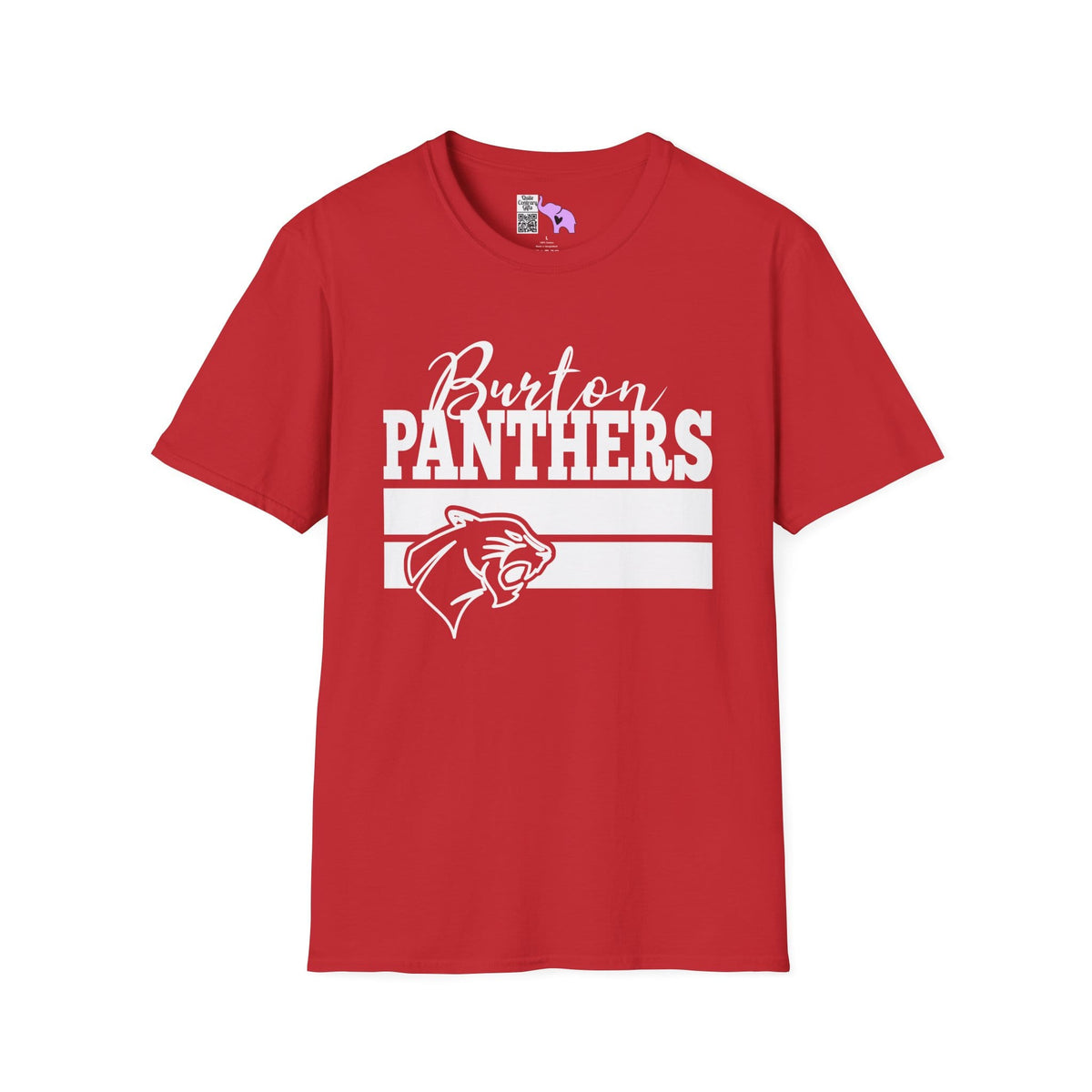 Burton Panthers w/Mascot & Stripes Adult T-shirt