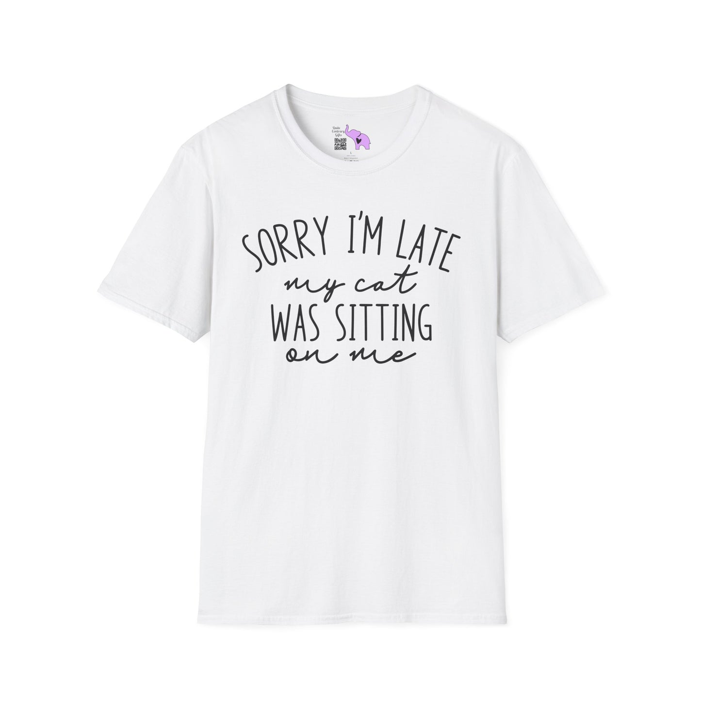 Sorry I'm Late My Cat Was Sitting On Me Adult T-shirt